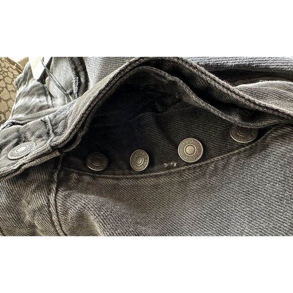 Forever 21 Jeans WMN Sz 30 MOM  Fit Black High Rise RELAXED Taper Button Fly New - Picture 6 of 6